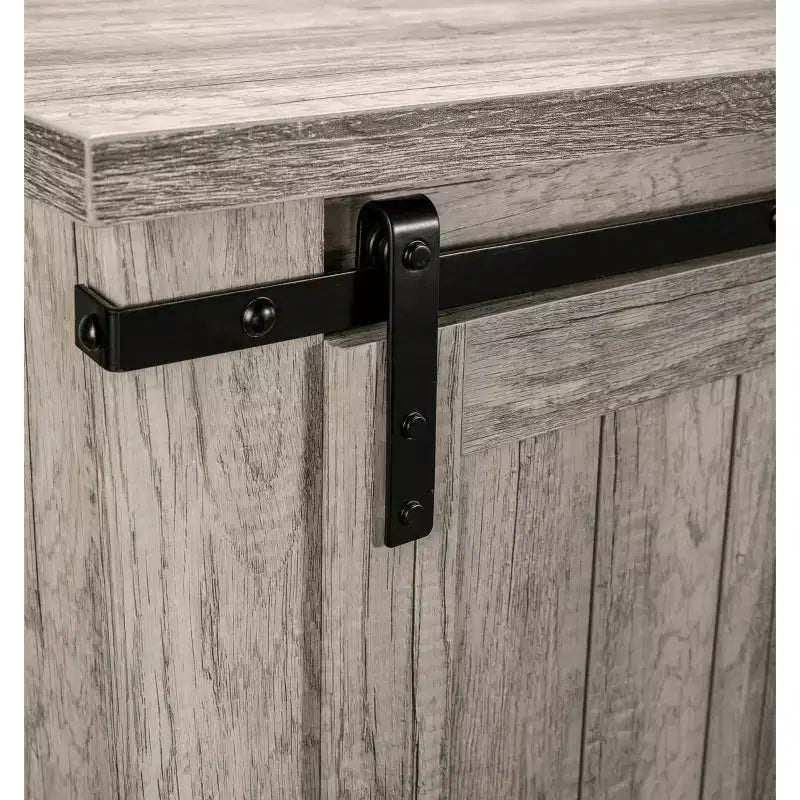 Sliding Doors Electric Fireplace TV Stand for TVs up to 60" Antique Gray Oak - Home Essentials: MDF & Nickel Hardware, Cable Management