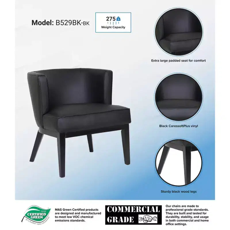 Ava Accent Chair Black - Boss Office Products