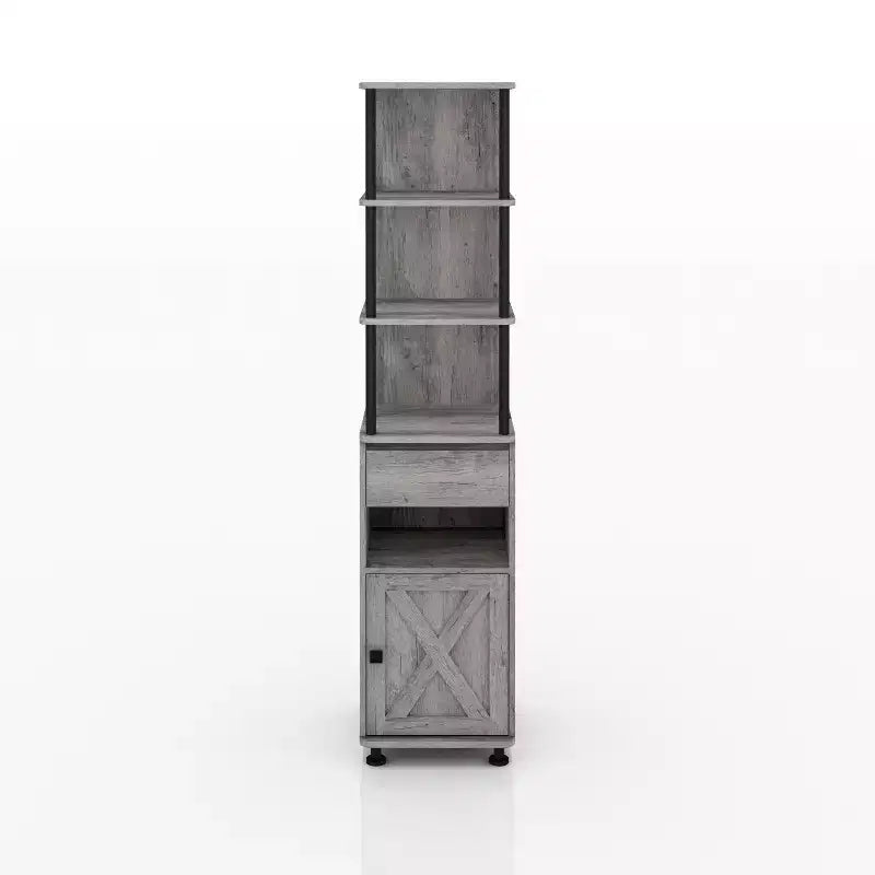 72.3" Clander Multiple Storage Bookcase: Iron Frame, Barndoor Cabinet - HOMES: Inside + Out