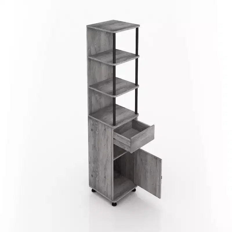 72.3" Clander Multiple Storage Bookcase: Iron Frame, Barndoor Cabinet - HOMES: Inside + Out
