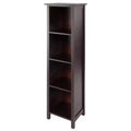 Winsome 55.98" 5 Tier Milan Storage Shelf or Bookshelf Tall Walnut: Mid-Century Modern MDF Composite
