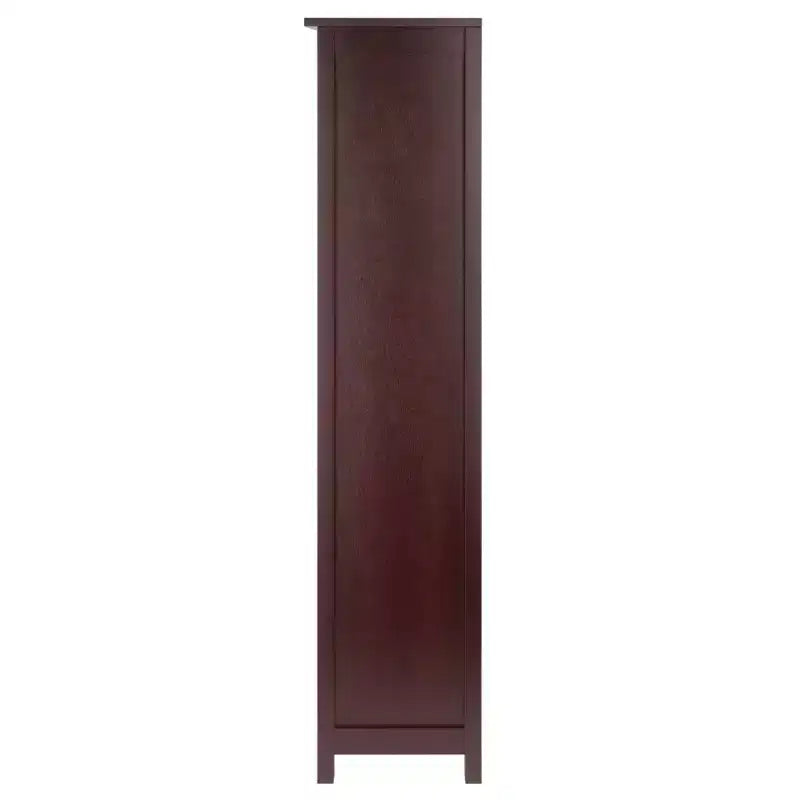 Winsome 55.98" 5 Tier Milan Storage Shelf or Bookshelf Tall Walnut: Mid-Century Modern MDF Composite