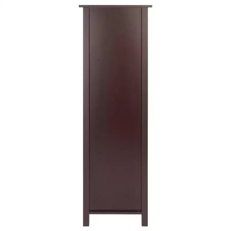 Winsome 55.98" 5 Tier Milan Storage Shelf or Bookshelf Tall Walnut: Mid-Century Modern MDF Composite