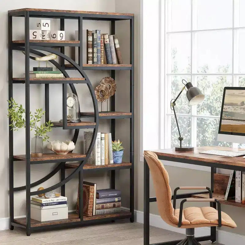 LITTLE TREE 68.89" 5 Tier Etagere Bookcase Brown