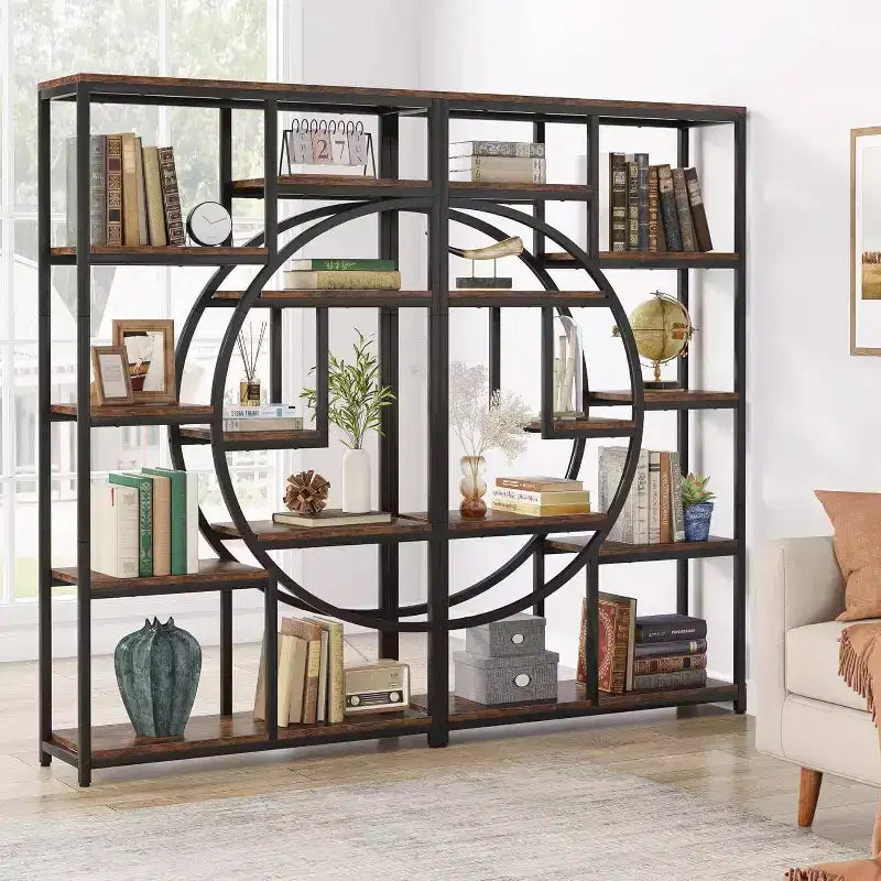 LITTLE TREE 68.89" 5 Tier Etagere Bookcase Brown