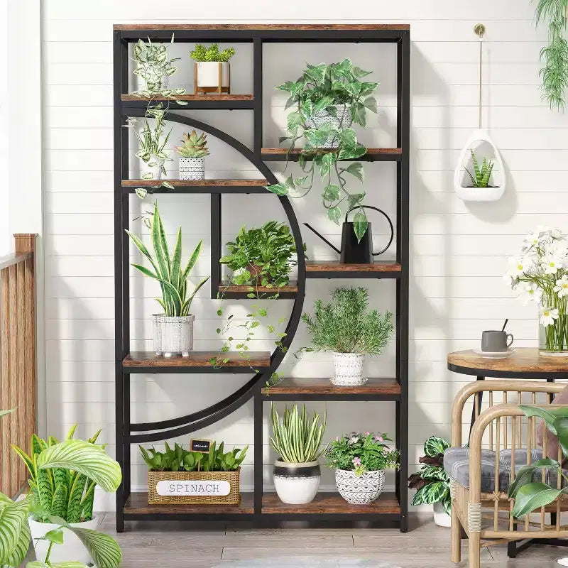 LITTLE TREE 68.89" 5 Tier Etagere Bookcase Brown