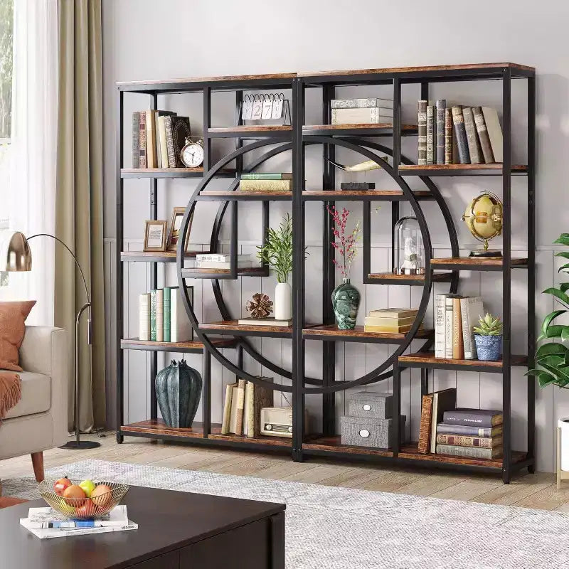LITTLE TREE 68.89" 5 Tier Etagere Bookcase Brown