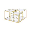 34" Uchenna Coffee Table Clear Glass/Gold Finish - Acme Furniture