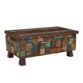 Elephant Reclaimed Wood Trunk Coffee Table Brown - Timbergirl: Rustic Storage, Pedestal Base, No Assembly