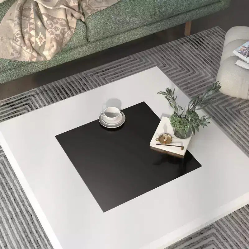 miBasics Manke Square Contemporary Modern Coffee Table White