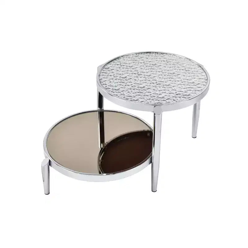 Acme Furniture Abbe Coffee Glass Table Chrome Finish
