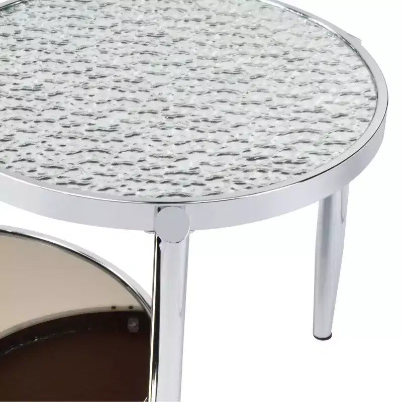 Acme Furniture Abbe Coffee Glass Table Chrome Finish