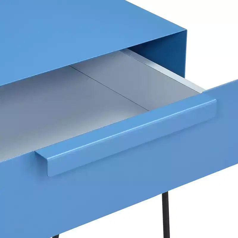 Loftis Modern Style Side Table Blue - HOMES: Inside + Out: Geometric Metal Base, Rectangular Top