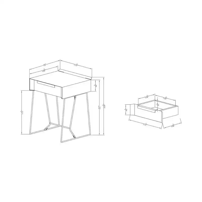Loftis Modern Style Side Table Blue - HOMES: Inside + Out: Geometric Metal Base, Rectangular Top
