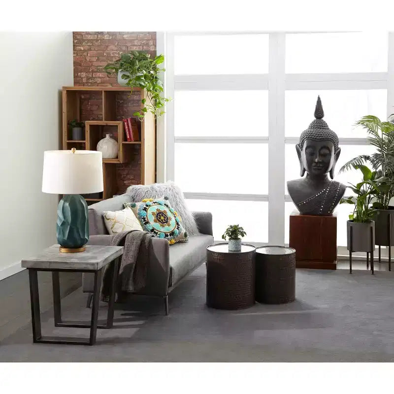 Metal Cylinder Accent Tables (Set of 3) Brown - Olivia & May
