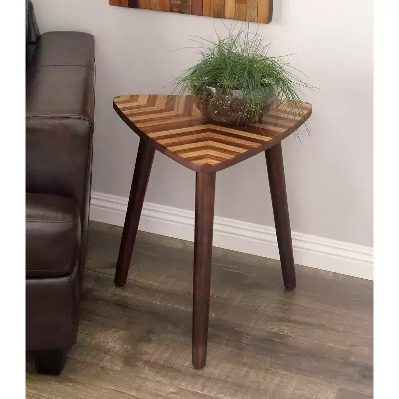 Modern Mango Wood Accent Table Dark Brown - Olivia & May: Compact, Splayed Legs, Indoor Use