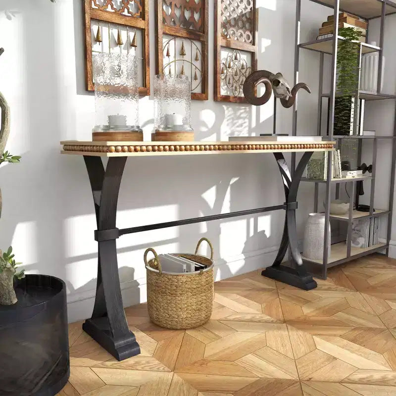 Industrial Wood Console Table Brown - Olivia & May