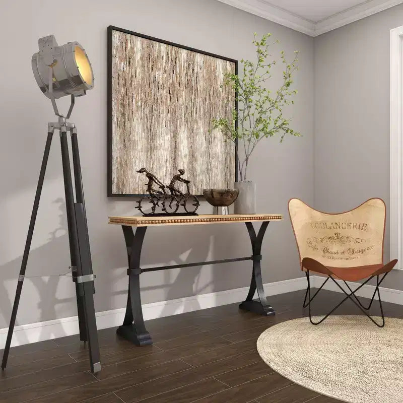 Industrial Wood Console Table Brown - Olivia & May