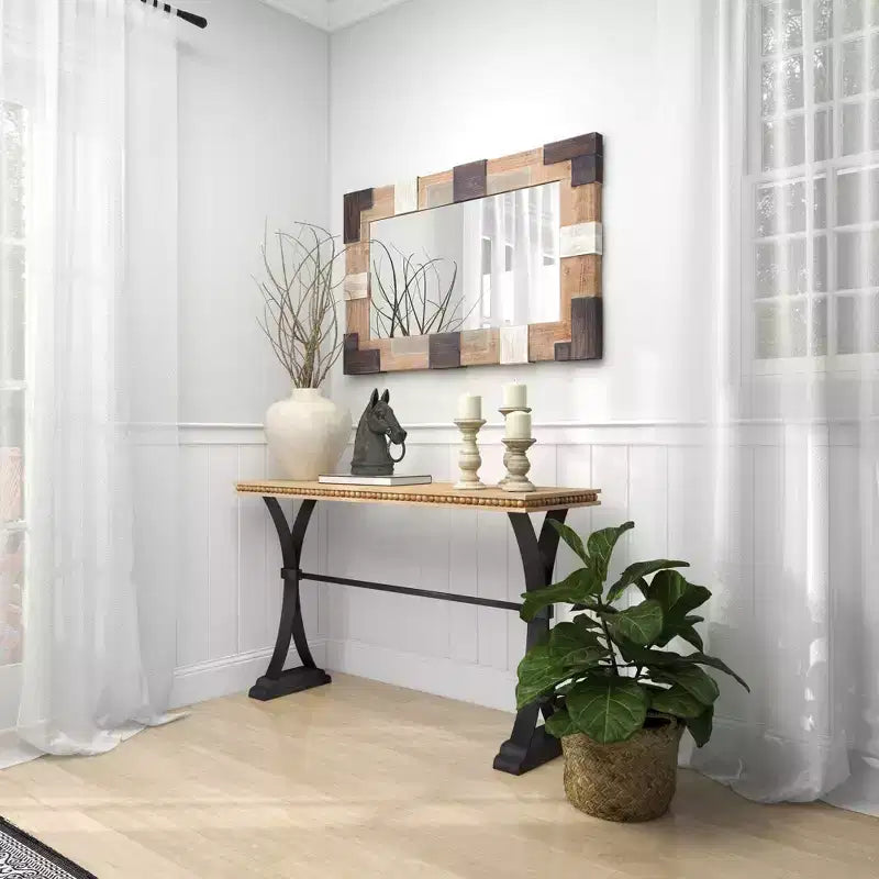 Industrial Wood Console Table Brown - Olivia & May