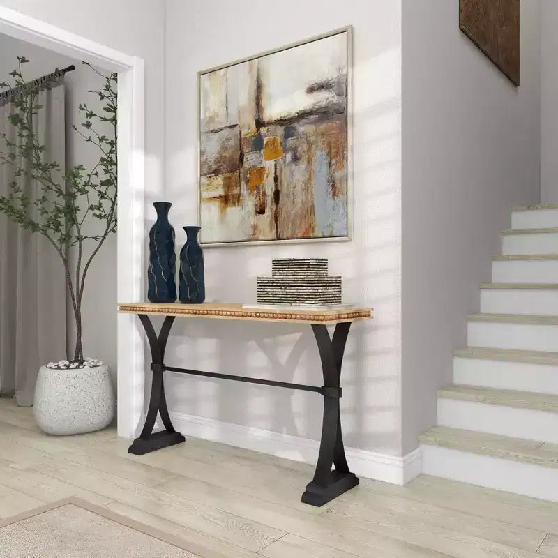 Industrial Wood Console Table Brown - Olivia & May