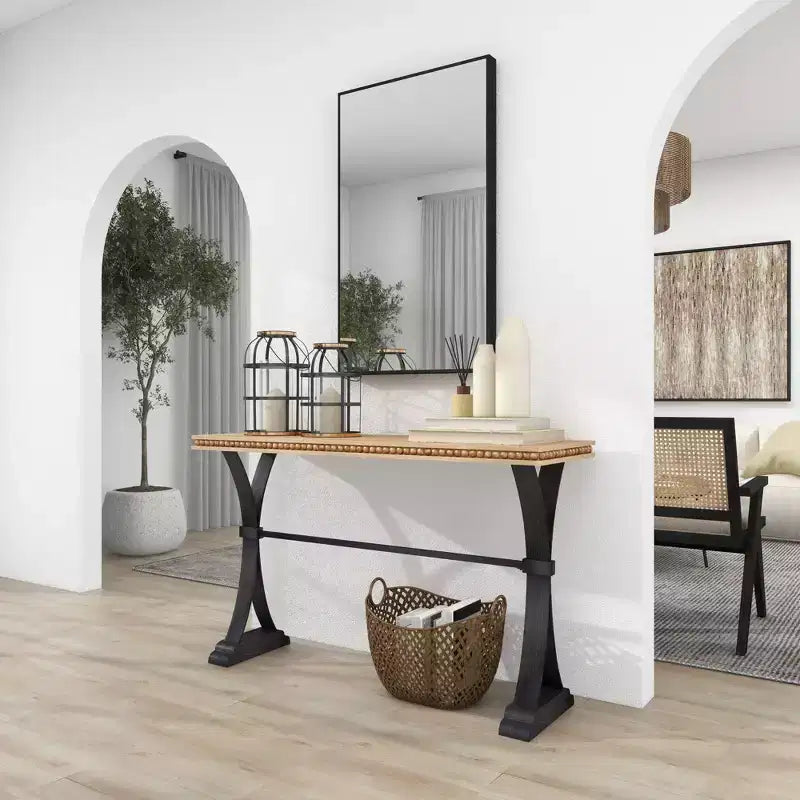 Industrial Wood Console Table Brown - Olivia & May