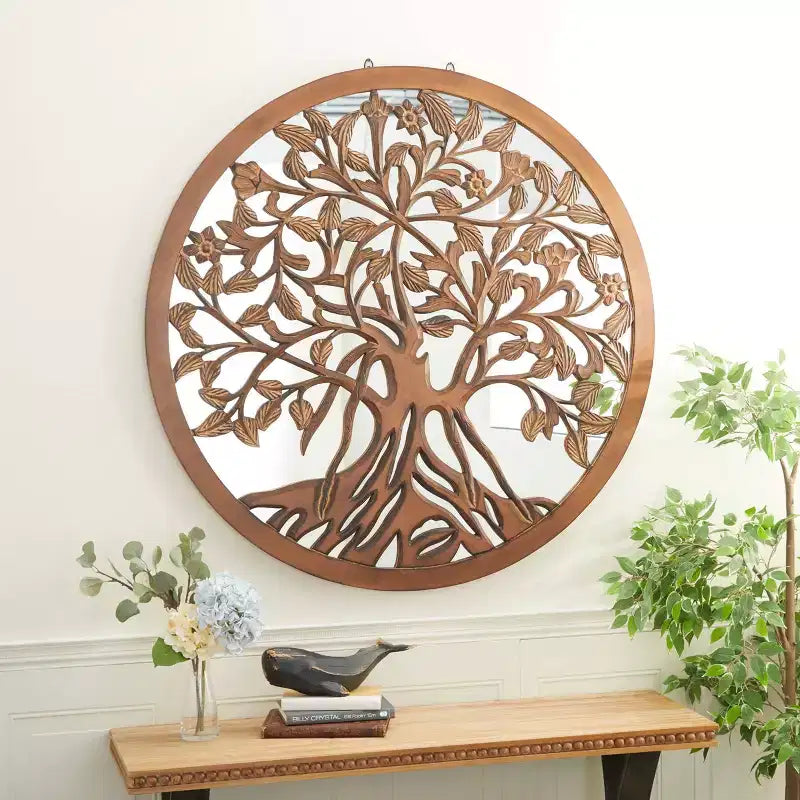 Industrial Wood Console Table Brown - Olivia & May