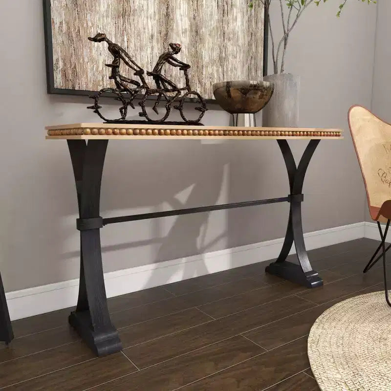 Industrial Wood Console Table Brown - Olivia & May