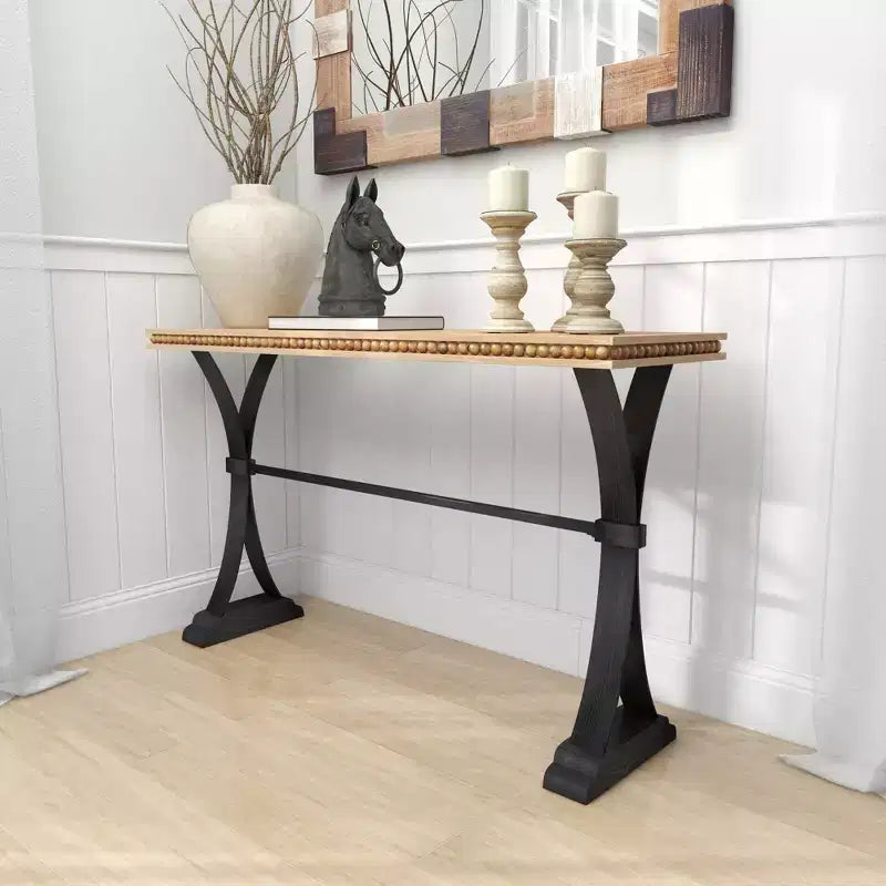 Industrial Wood Console Table Brown - Olivia & May