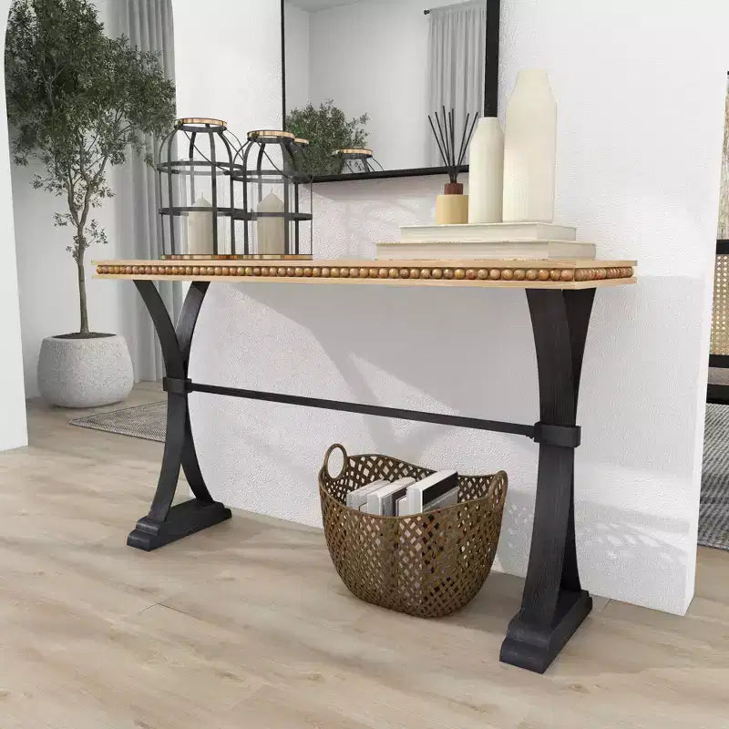 Industrial Wood Console Table Brown - Olivia & May