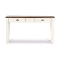 Farmhouse Cayla Sofa Table Dark Oak/White - Steve Silver Co.: Hardwood Construction, Mango Veneer, Storage Drawers
