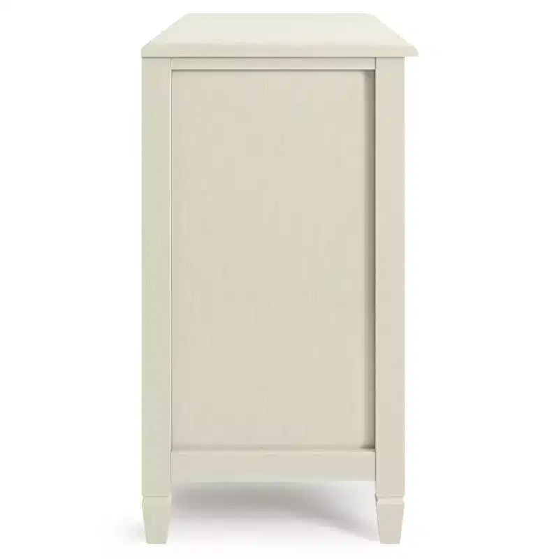 Hampshire Low Storage Cabinet Antique White - WyndenHall: Traditional Style, Adjustable Shelves, Glass Doors