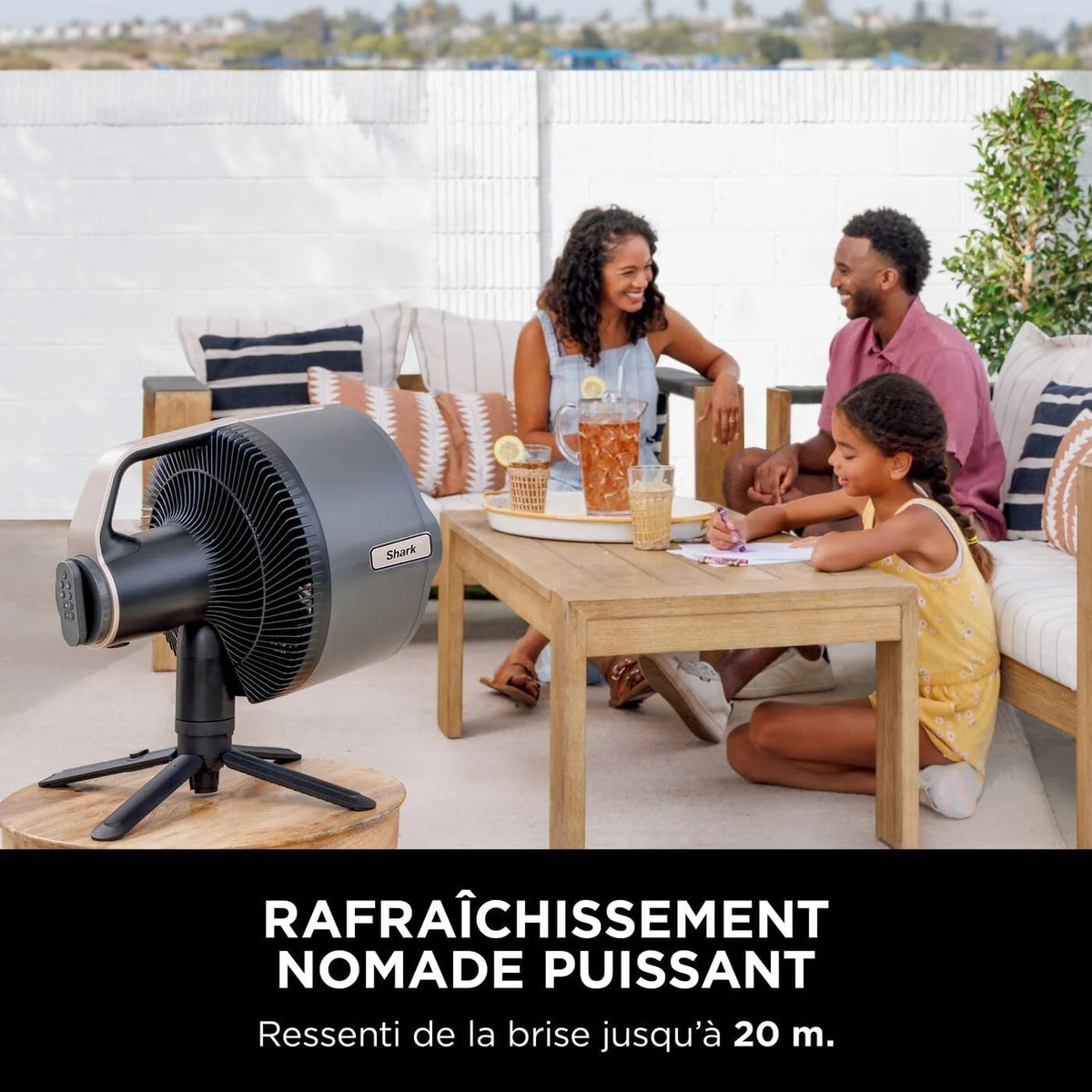 FlexBreeze Pro Mist Portable Ventilateur intérieur/extérieur sans fil, 5 vitesses, Silencieux, FA300EU