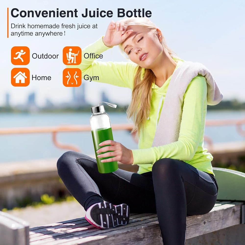 AMZCHEF Extracteur de Jus avec Double Vitesse Modes (Soft et Hard) - Extracteur de Jus de Fruits et Légumes - Juicer Machine avec Bouteille à jus Portable et 2 Tasses - Rouge [Classe énergétique A+++] : Cuisine et Maison
