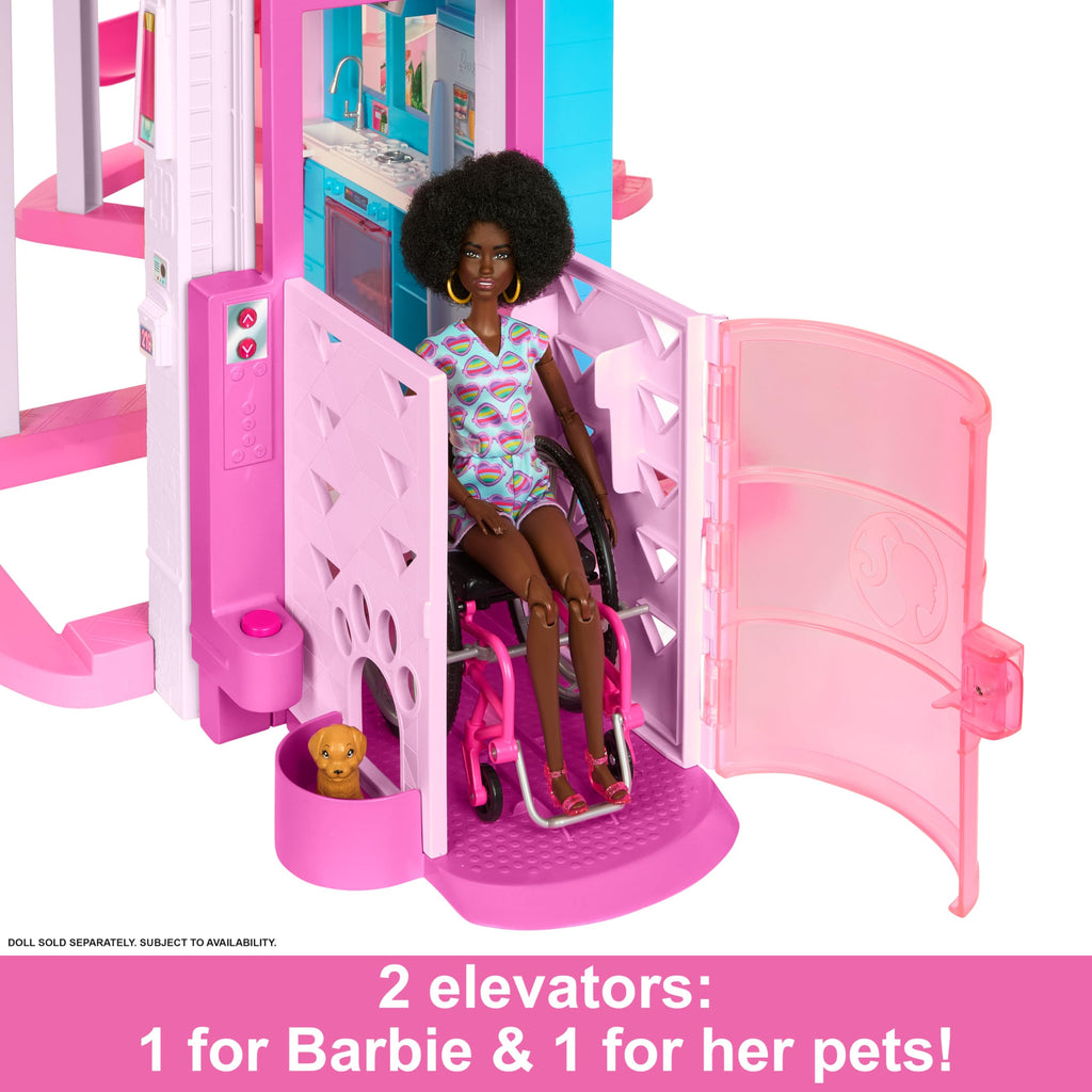 Barbie Dreamhouse, 3-stöckiges Spielhaus mit Fahrstuhl