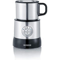 SEVERIN Émulsionneur à lait 500 W, Mousseur de lait à induction, Mousseur à lait électrique, Chocolatière 700 ml, température réglable, inox/noir, SM 3583 : Cuisine et Maison