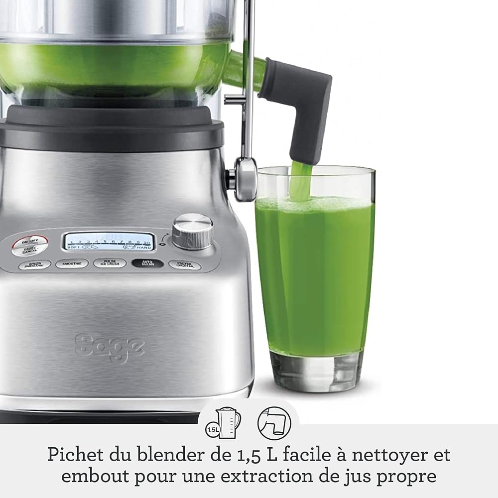 Sage - The 3X Bluicer Pro - Mixeur et Presse-agrumes - Acier Inoxydable Brossé : Cuisine et Maison