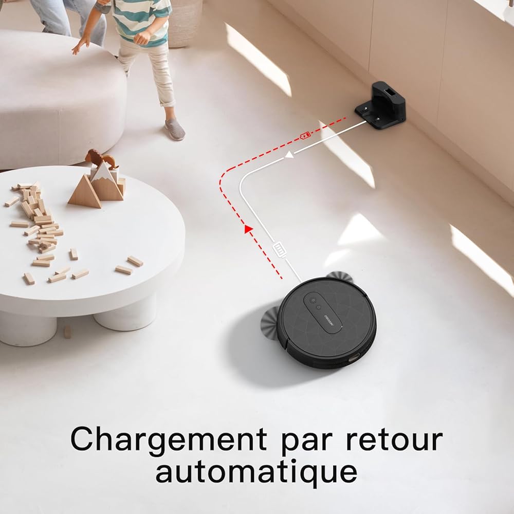 AIRROBO P20 Aspirateur Robot, 2800Pa Puissance d'Aspiration, 120 Mins d'Autonomie, Robot Aspirateur Intelligente Connecté WiFi/App, Silencieux Idéal pour Poils d'animaux, Cheveux, Poussière : Cuisine et Maison