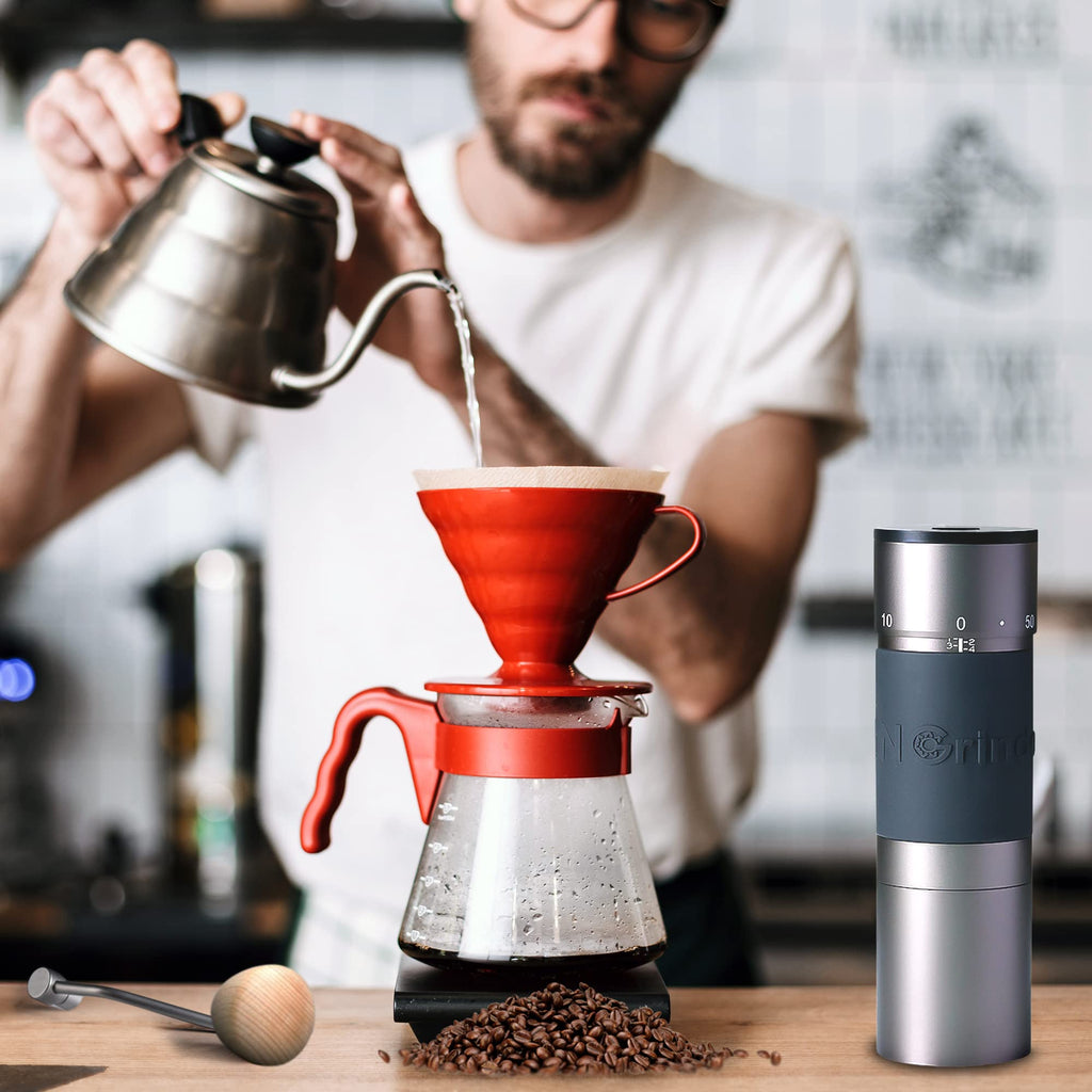 KINGrinder K6 Manuelle Kaffeemühle, Iron Grey, 48mm Edelstahl-Kegelmahlwerk, 35g Kapazität
