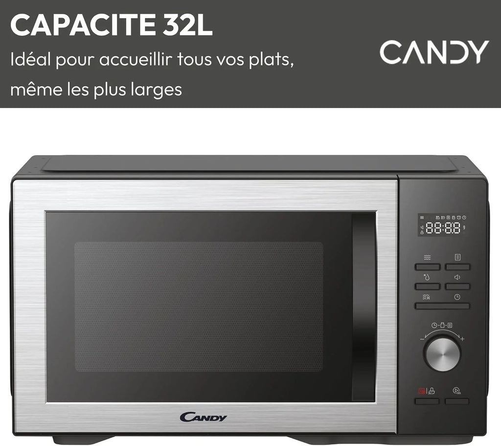 Essenza CMWA32EDLB Four Micro-ondes 1000W 32L Digital, Fonction Décongélation et Nettoyage Auto
