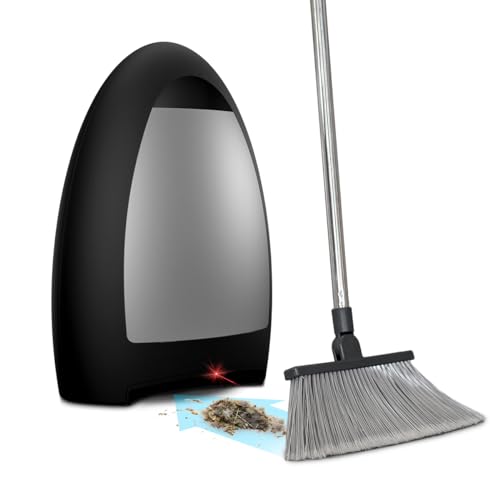 EyeVac Home Saugstation mit Sensortechnik, beutelloser Staubsauger-Kehrbesen, 1000 Watt, Silber