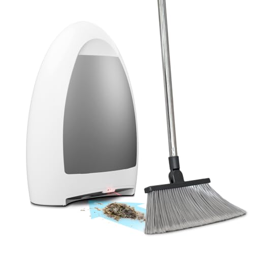 EyeVac Home Saugstation mit Sensortechnik, beutelloser Staubsauger-Kehrbesen, 1000 Watt, Silber
