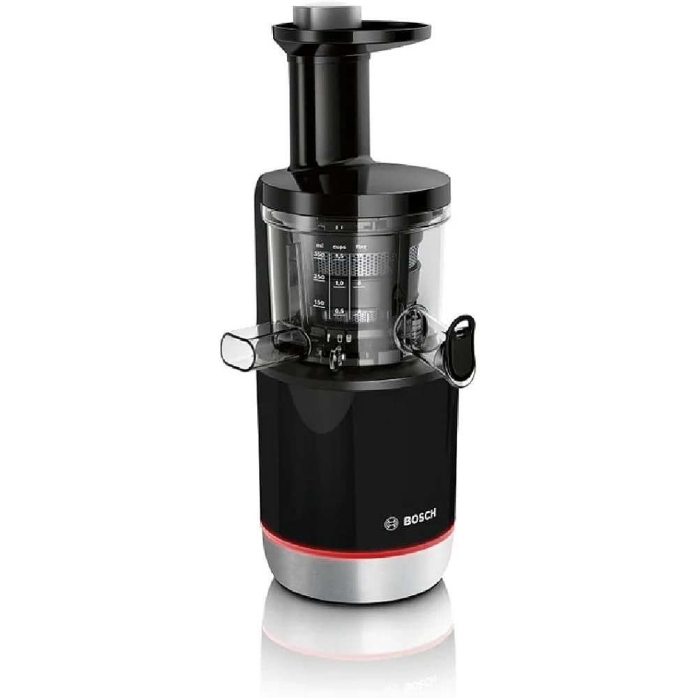 Bosch VitaExtract MESM731M Extracteur de Jus – Extraction lente pour réduire l'oxydation – Contrôle du niveau de pulpe et 3 différents filtres – 150 W – Couleur : noir : Auto et Moto