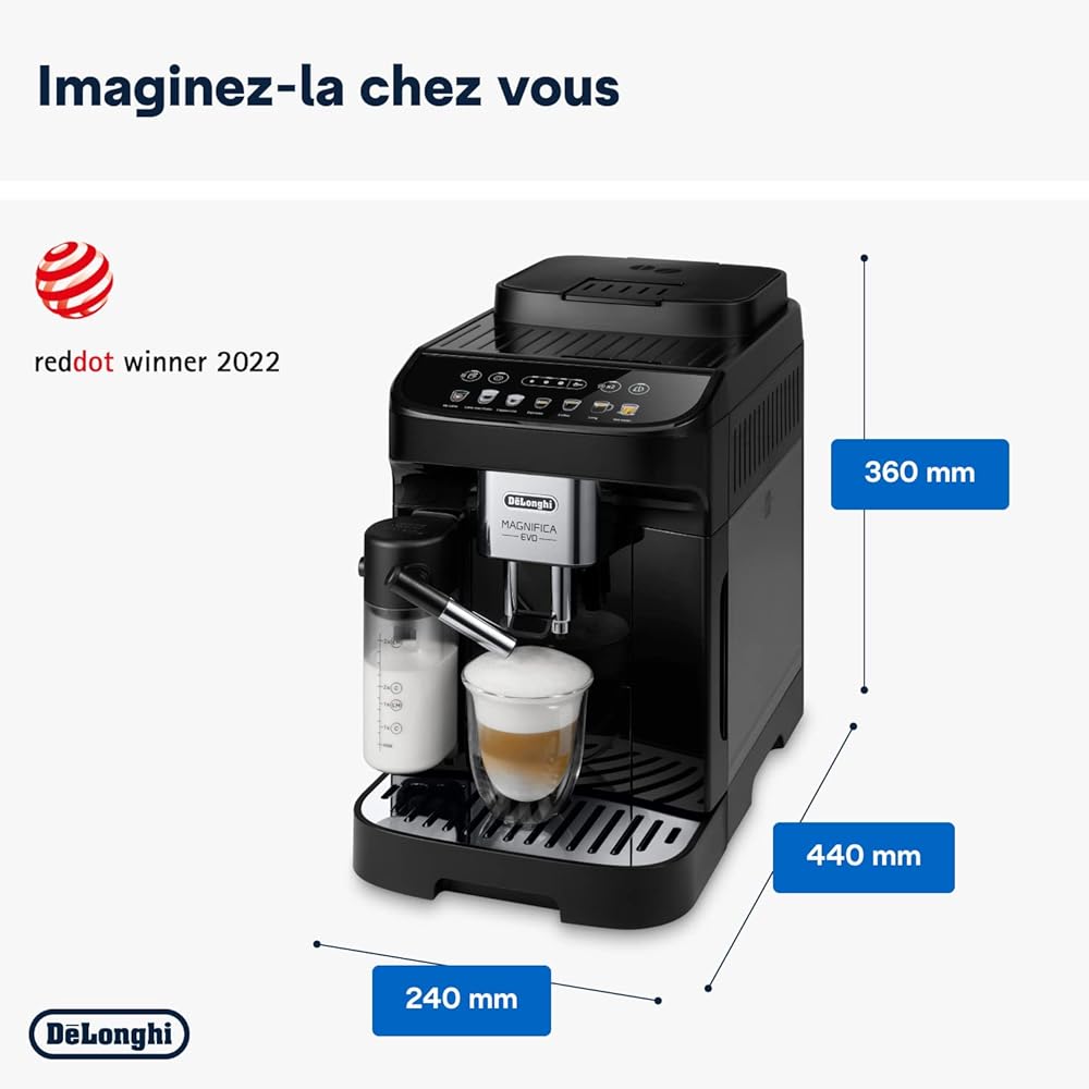 De'Longhi Magnifica Evo Machine a Café Grain ECAM292.81.B, Machine Expresso et Cappucino, 1.8L, 1450W, Noir [Exclusif Amazon] : Cuisine et Maison