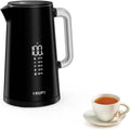 Krups BW8018 Smart'n Light Bouilloire électrique 5 niveaux de température Affichage numérique 30 minutes Fonction de maintien au chaud | Auto-Off | Capacité 1,7 L | Construction double paroi | Noir : Cuisine et Maison