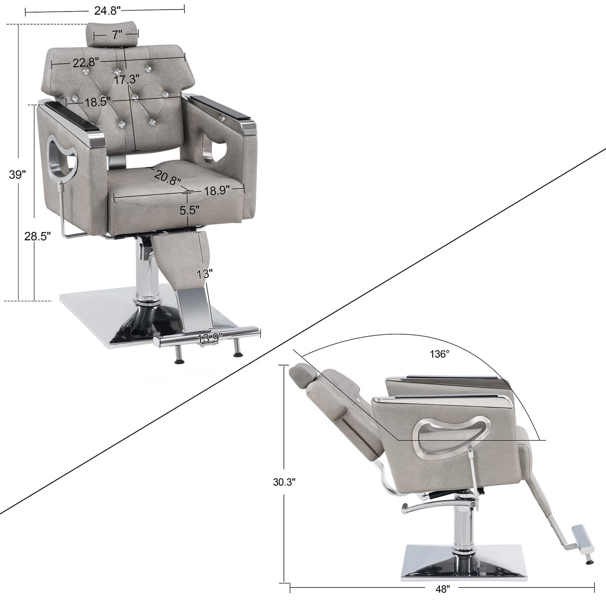 BarberPub Reclining Stylist Antique Equipment