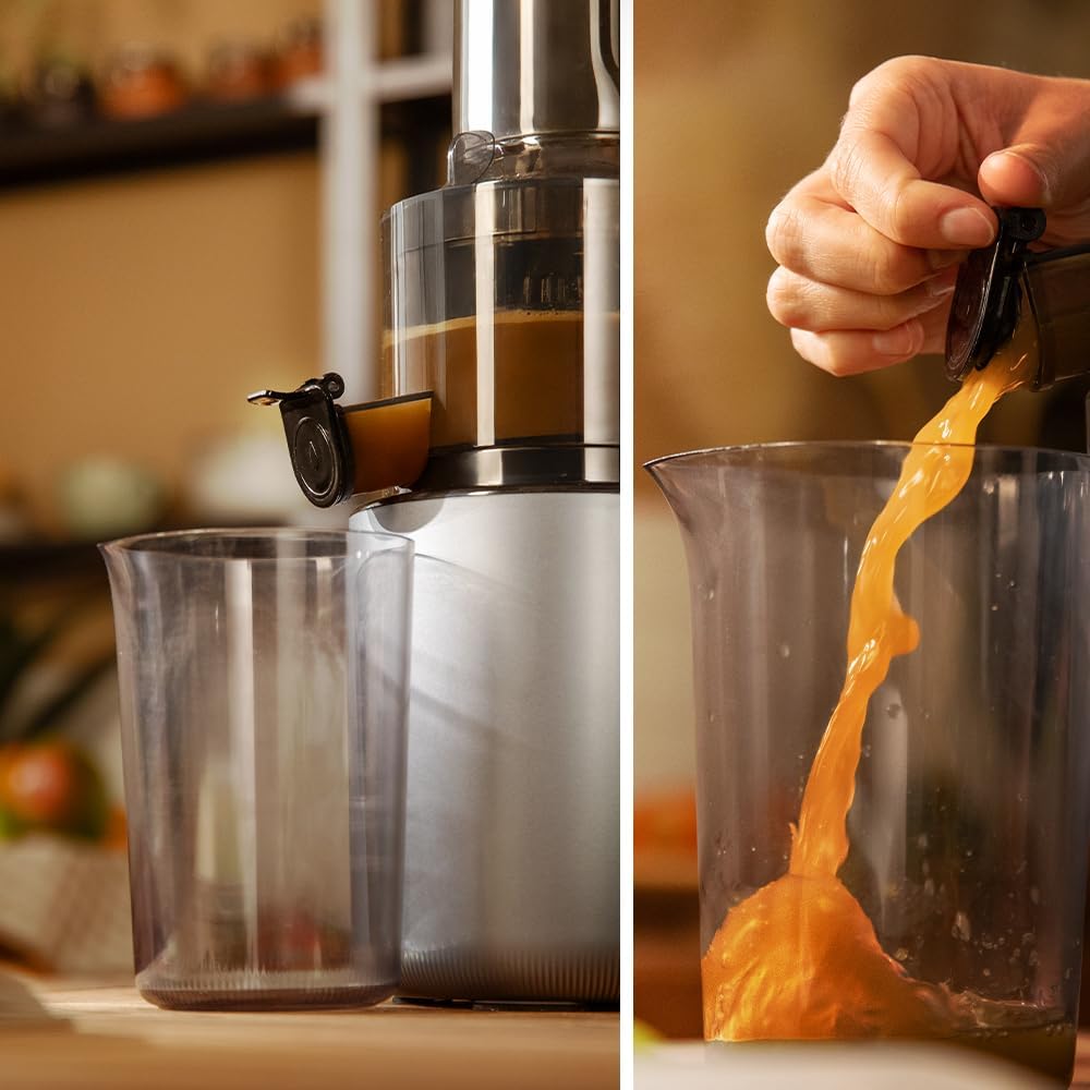 Cecotec Extracteur de Jus pour Fruits et Légumes à Pression à Froid Juice&Live 1500 Slim. Moteur DC de 200W, 1 Vitesse et Fonction Inverse, Ouverture de 82 mm, 55±5 RPM, Montage et Nettoyage Faciles : Cuisine et Maison