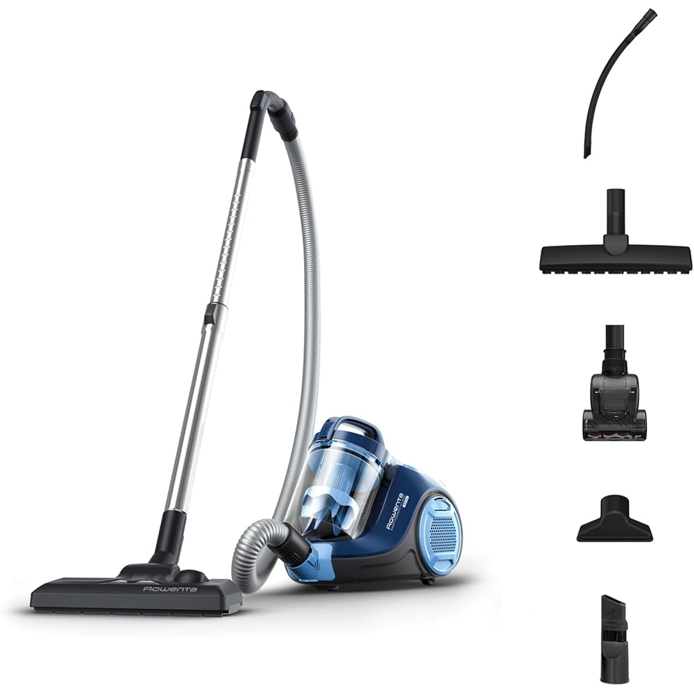 Rowenta Swift Power Cyclonic Aspirateur sans sac, Puissance 900 W max, Compact, Haute filtration, Nombreux accessoires RO2981EA, Bleu, Única : Cuisine et Maison