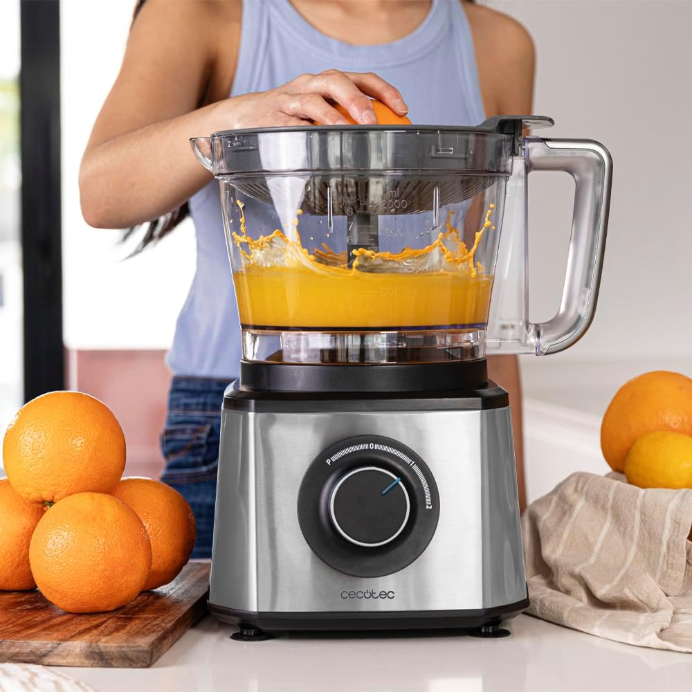 Cecotec Robot culinaire Paprika 1300, 2000W de puissance, en acier inoxydable, bol de 3,5 L, 2 vitesses, 3 disques de coupe, 1 lame pour hacher et 1 pour pétrir : Cuisine et Maison