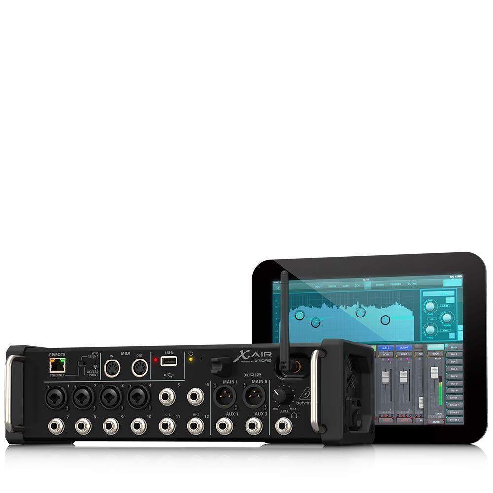 Behringer X AIR XR12 Digitalmixer, 12-Input, 4 Midas Preamps, integriertes WLAN, USB-Recording