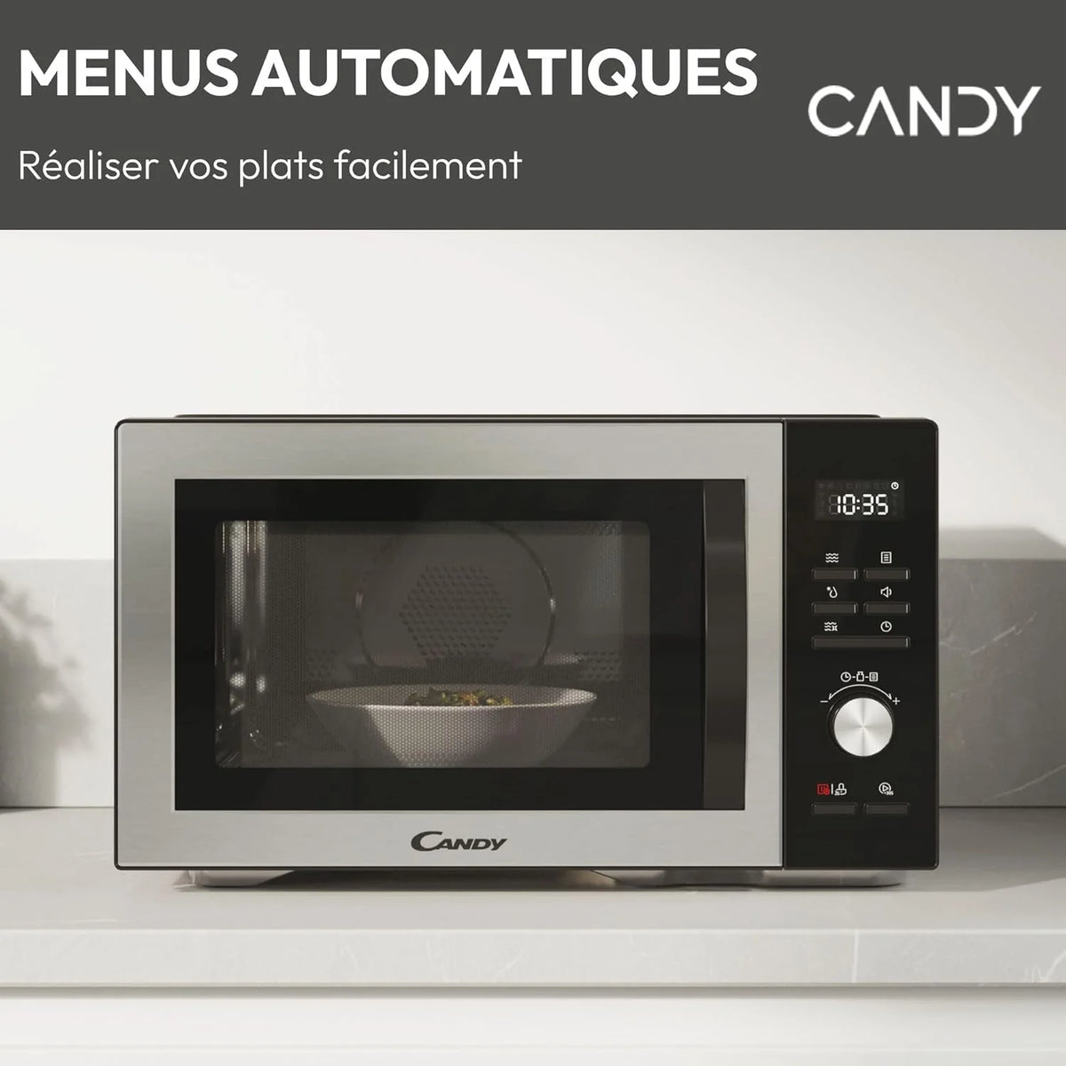 Essenza CMWA32EDLB Four Micro-ondes 1000W 32L Digital, Fonction Décongélation et Nettoyage Auto